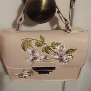 Light Pink embroidered Crossbody/Satchel Bag.